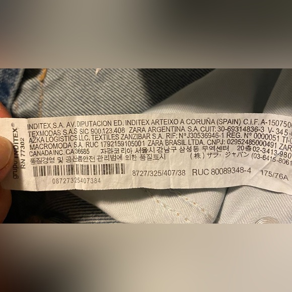 Zara Straight Leg Jeans in Mid Blue Size 30 - Picture 4 of 5